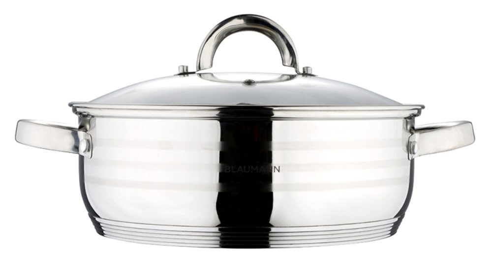 Levně BLAUMANN Pekáč / hrnec s poklicí nerez 22 cm Gourmet Line BL-1002