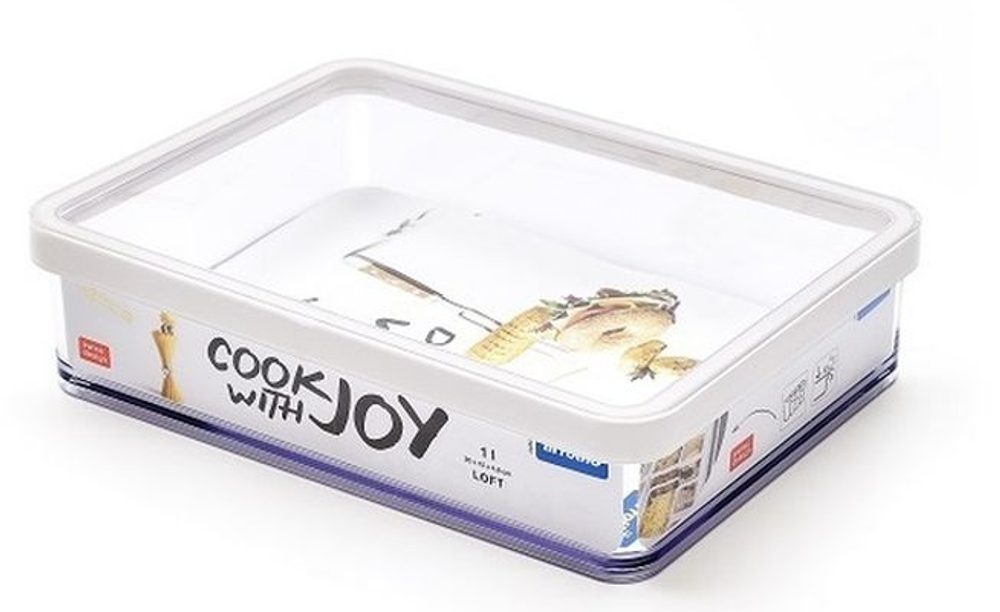 Levně dóza 1,00l LOFT, 20x15x4,8cm, těsnění, pevný plast