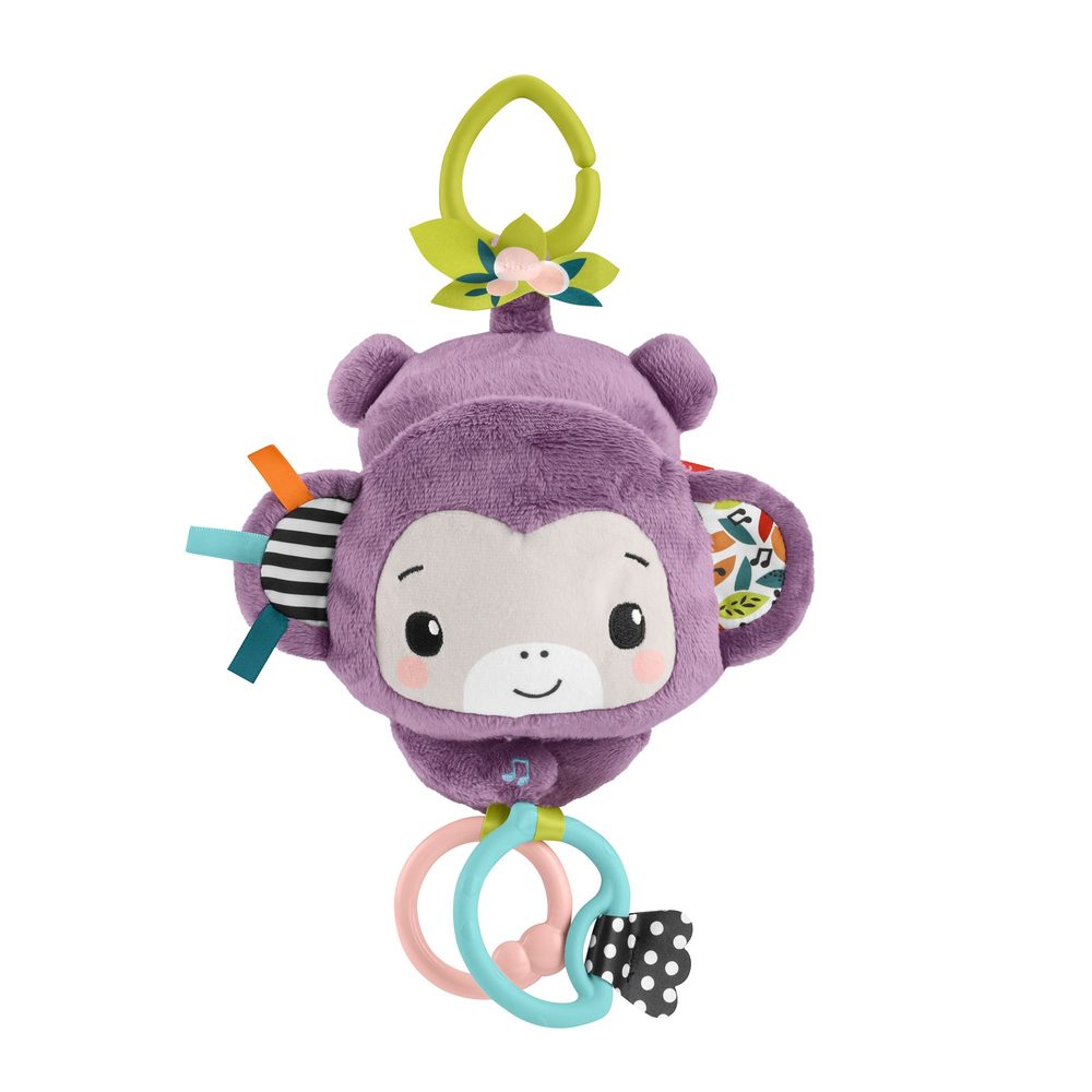 Levně Fisher Price ZÁVĚSNÁ FIALOVÁ OPIČKA SE ZVUKY
