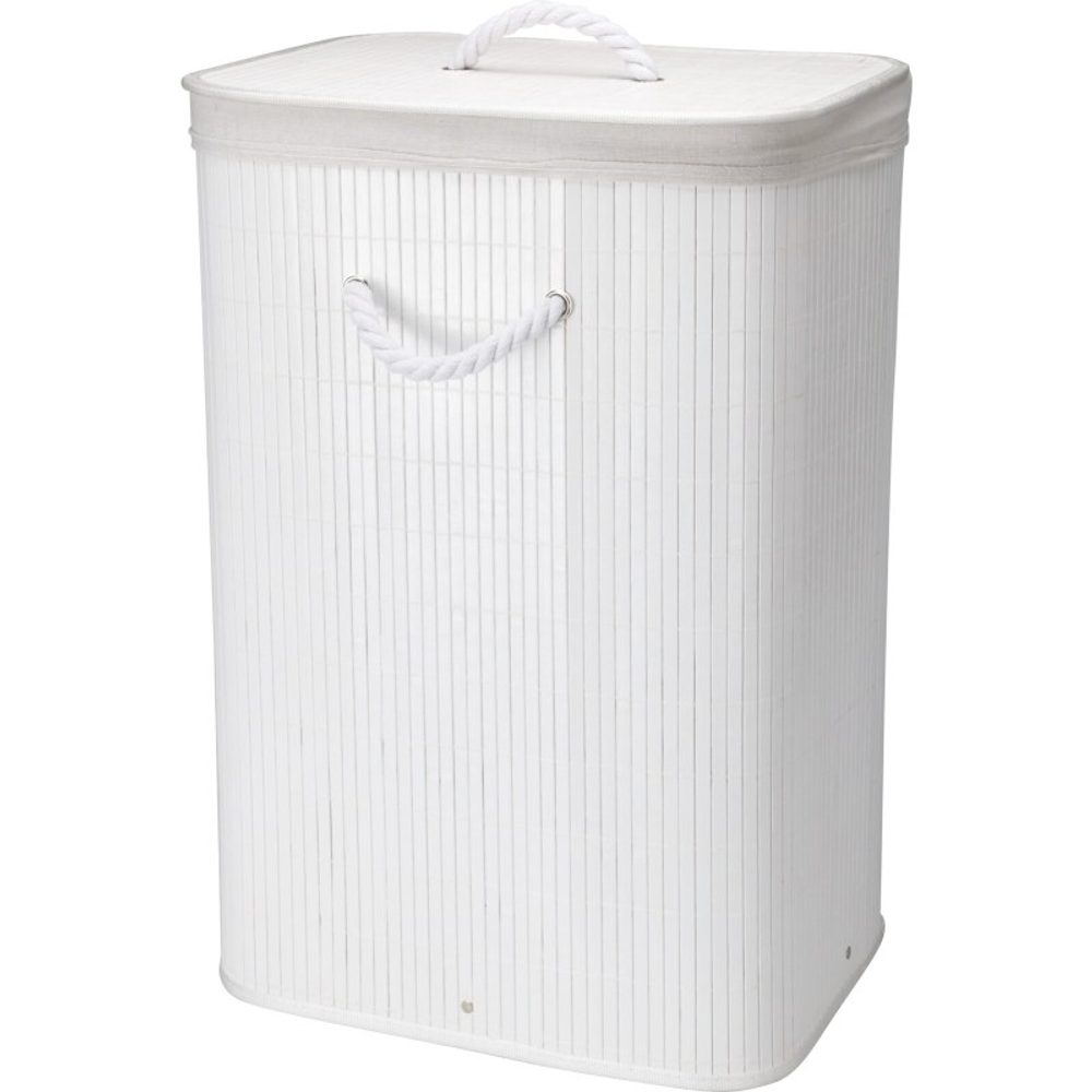 Levně EXCELLENT HOUSEWARE Koš na prádlo bambus 40x30x60 cm bílá KO-KR9000040