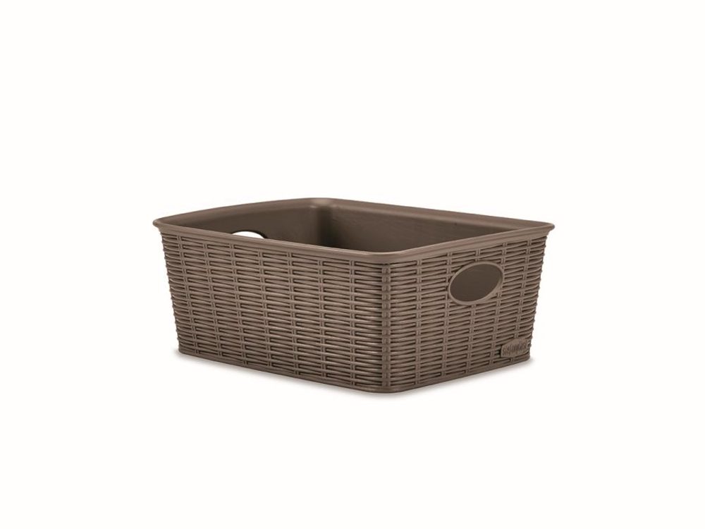 Levně košík 25x19,5x10cm, mocca ELEG.-M high, im.ratan