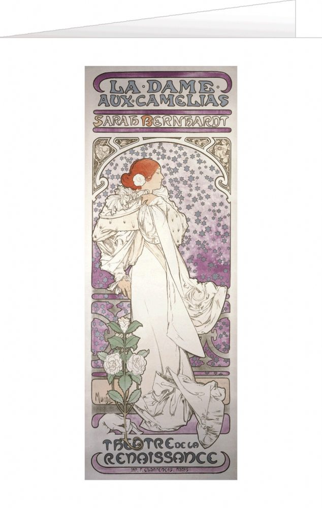 Levně Presco Group Blahopřání Alfons Mucha – La Dame aux Camélias