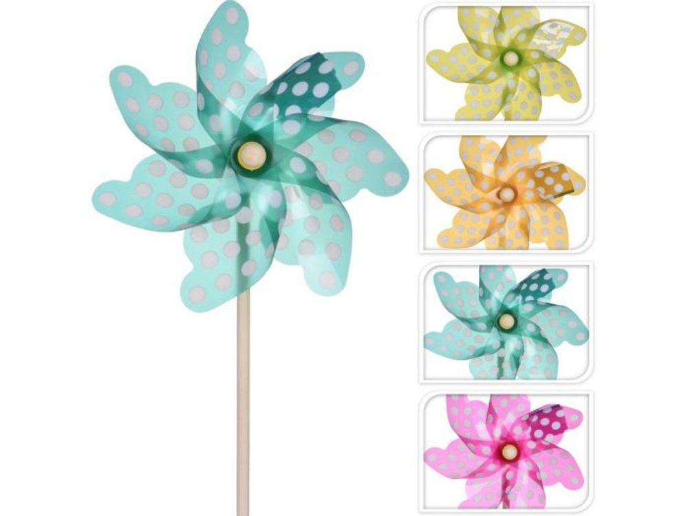 Levně zápich větrník 55cm, d22cm, transparent, dekorace