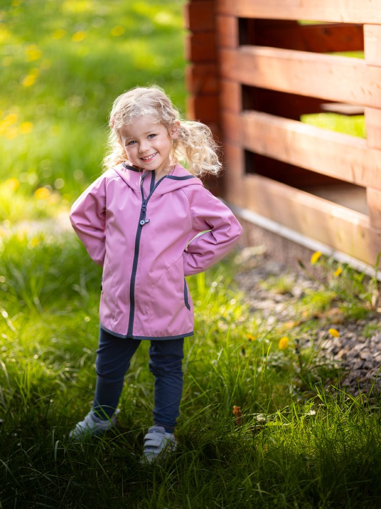 Levně Unuo, Dětská softshellová bunda bez zateplení pružná Basic, Starorůžová - 104/110