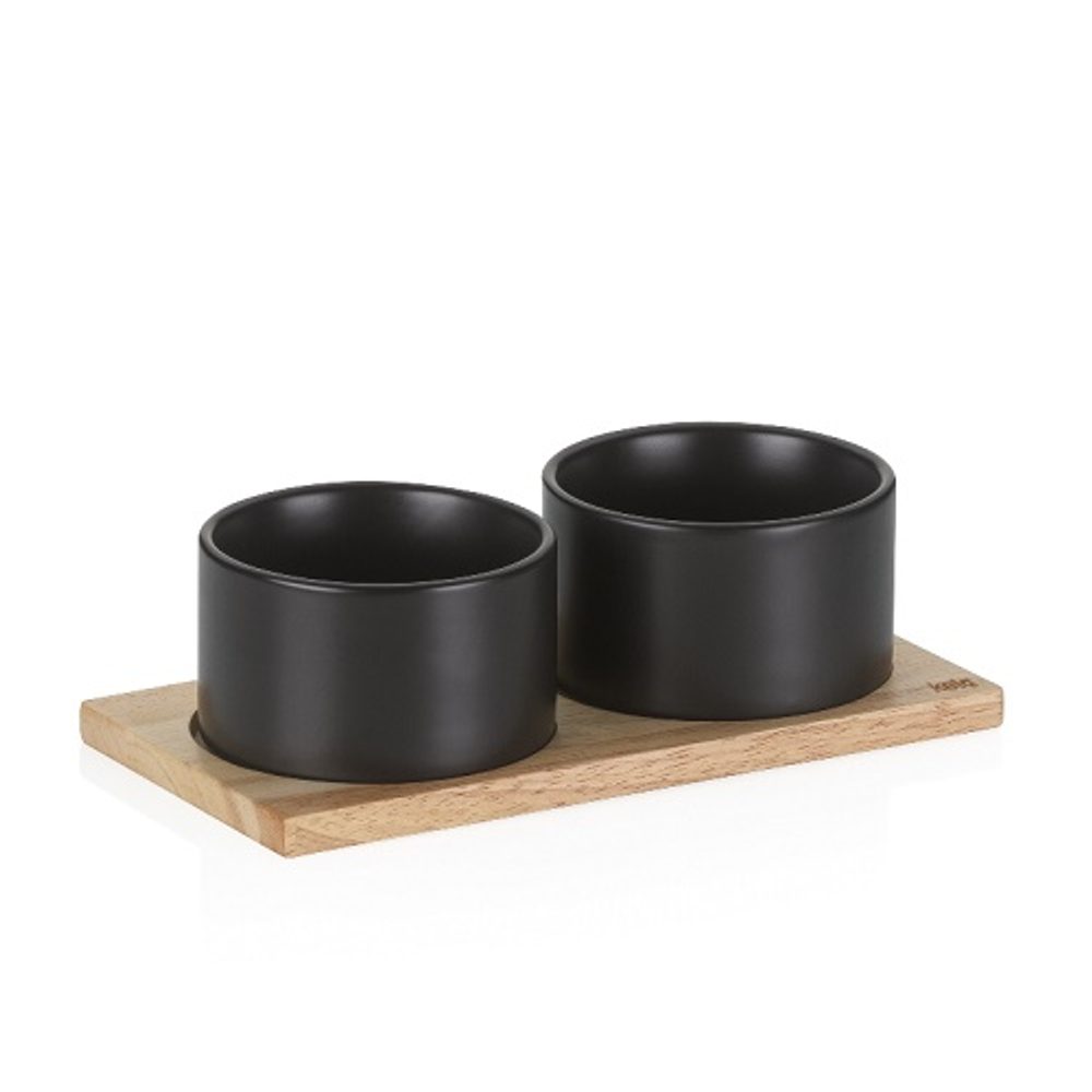 Levně KELA Sada misek Gunten porcelán černý 3 kusy 23,5x12,0x7,5cm 10,0cm KL-10069