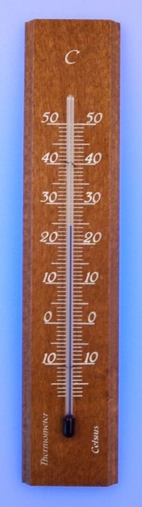 Levně teploměr 14x3cm pokoj., -10°+50°C, dub