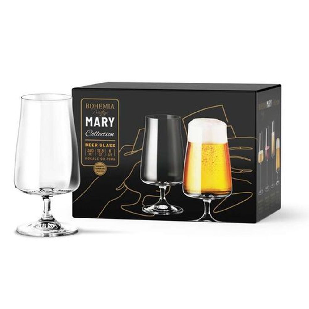 Levně sklen. 380ml, 6ks, MARY BOHEMIA PR., pivo, DB
