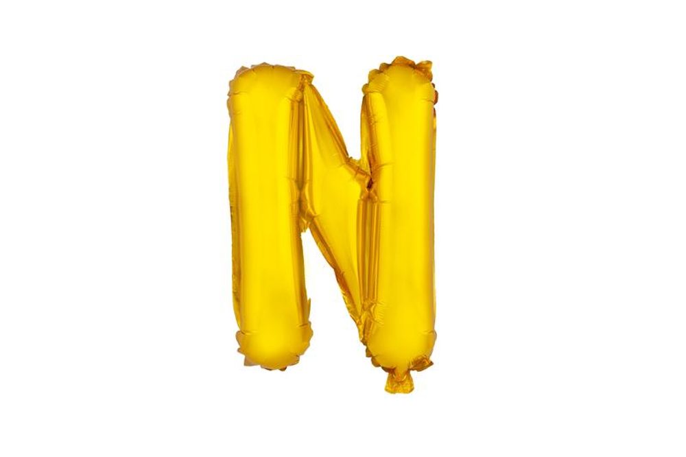 Levně TORO BALÓNEK PÍSMENKO "N", VEL.: CCA 30CM, MATNĚ ZLATÁ