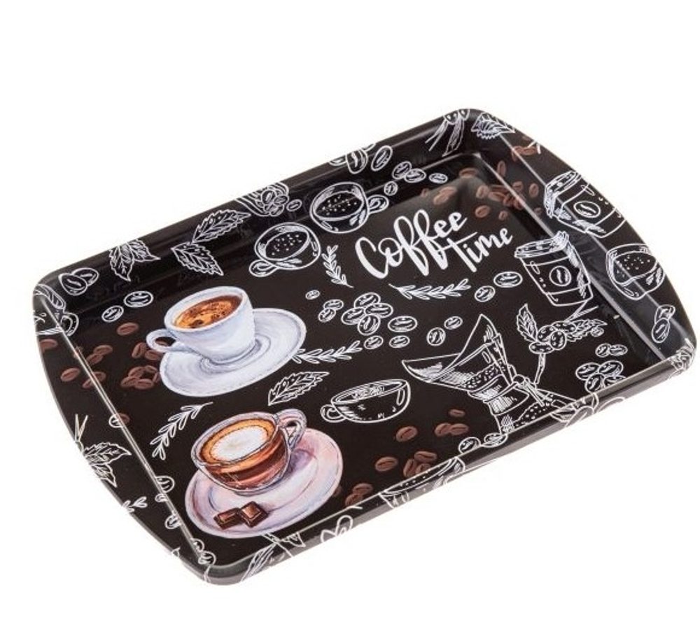 Levně podnos 25x20cm, COFFEE TIME, plech