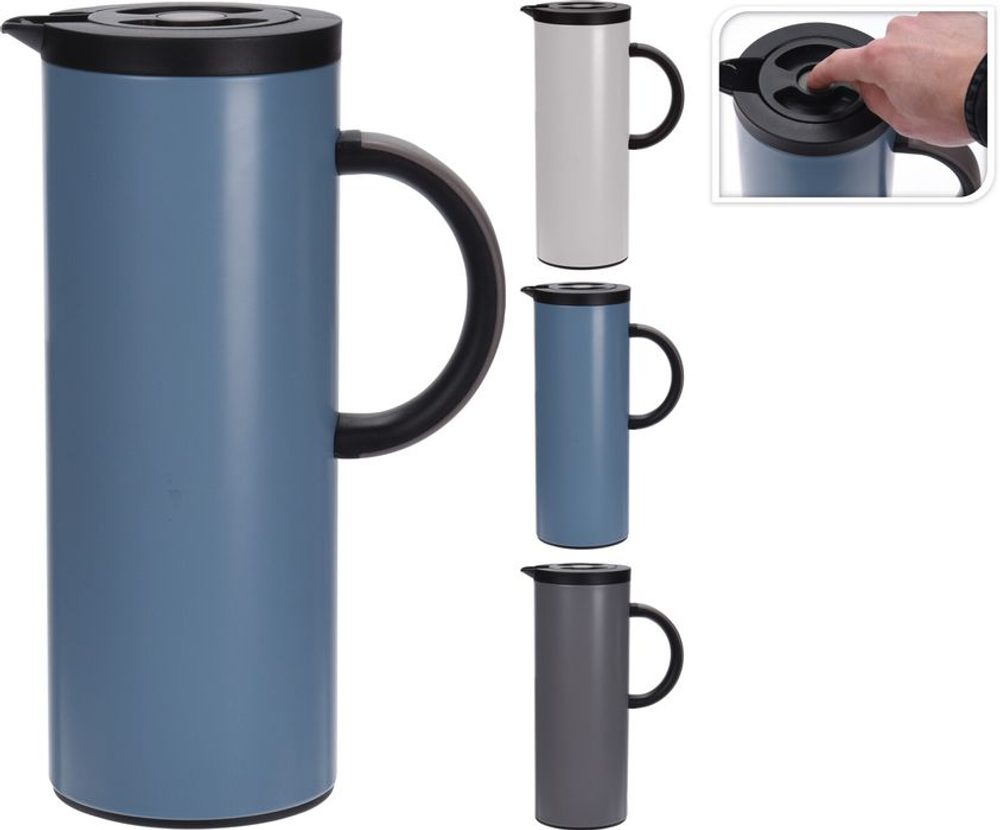 Levně termokonvice 1,0l 3 barvy, s klapkou, VÁLEC