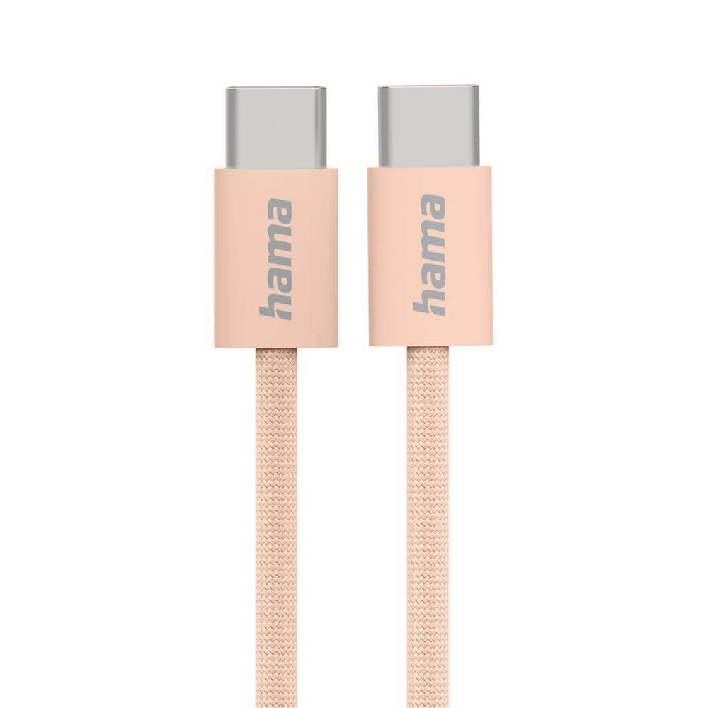 Levně Hama USB-C 2.0 kabel Fabric, 1m, opletený, oranžový