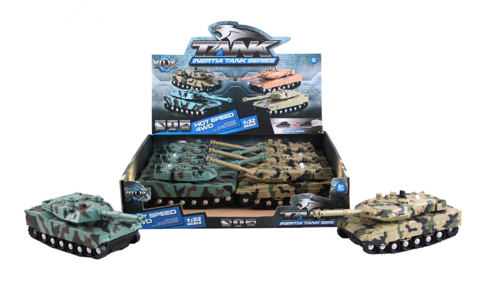 Levně STARX Svítící tank se zvukem na setrvačník