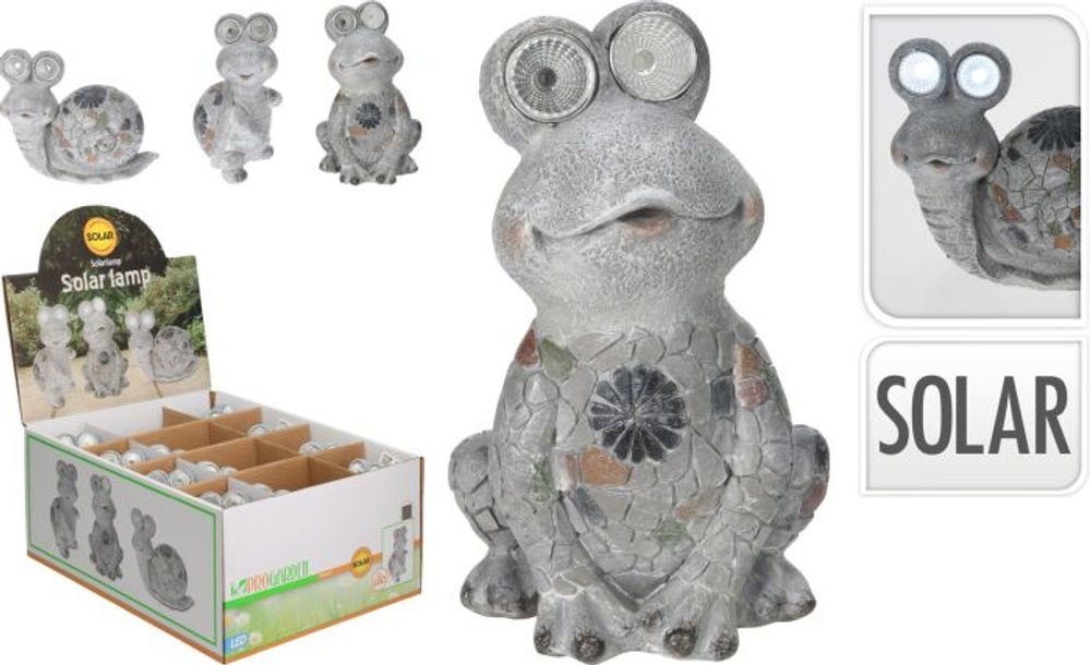 Levně svítilna solární 3DRUHY, ZVÍŘÁTKA šedá, polystone