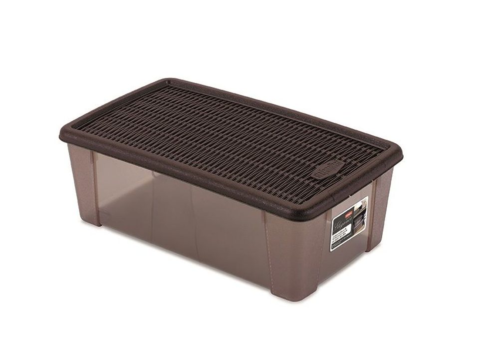 Levně box 5,0l+víko 32,5x19x11cm hnědý ELEGANCE-M