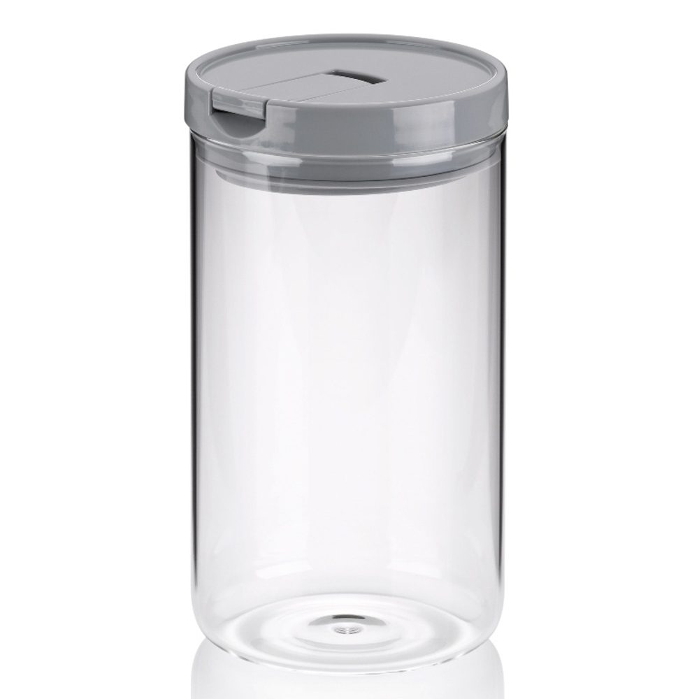 Levně KELA Dóza ARIK skleněná šedá 1,2 l KL-12109