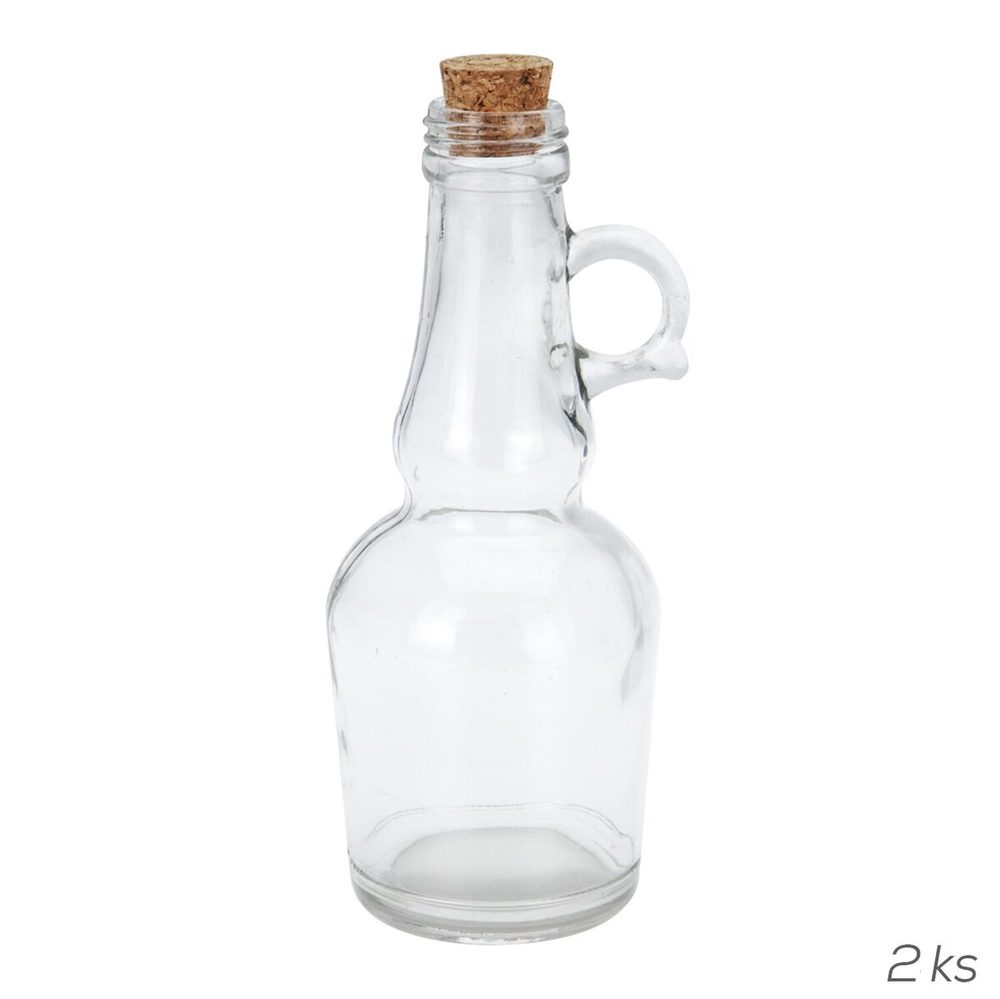 Levně Láhev s korkem 0,25 l 2 ks