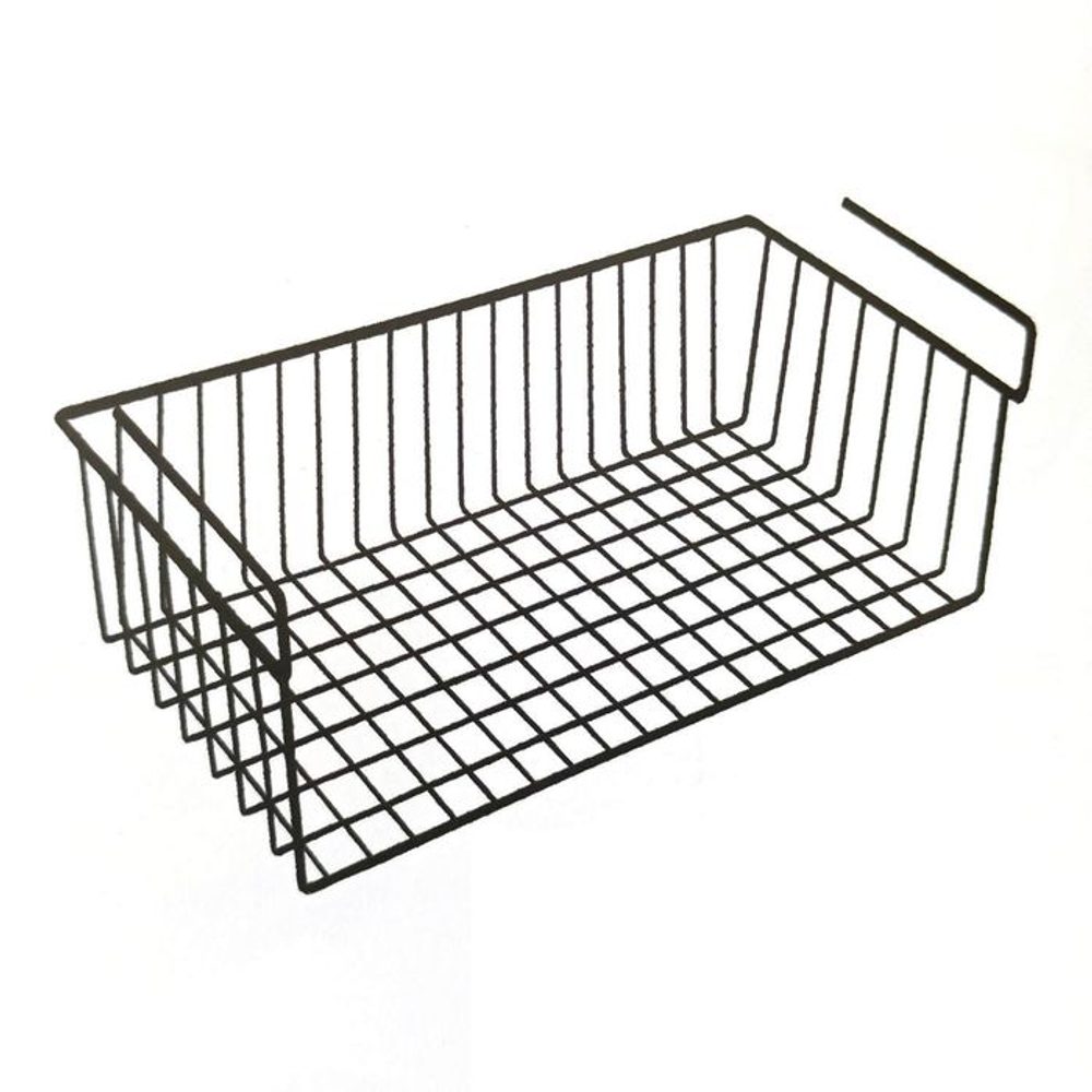 Levně police závěsná 40x26x14cm BLACK GLOBE, černý kov