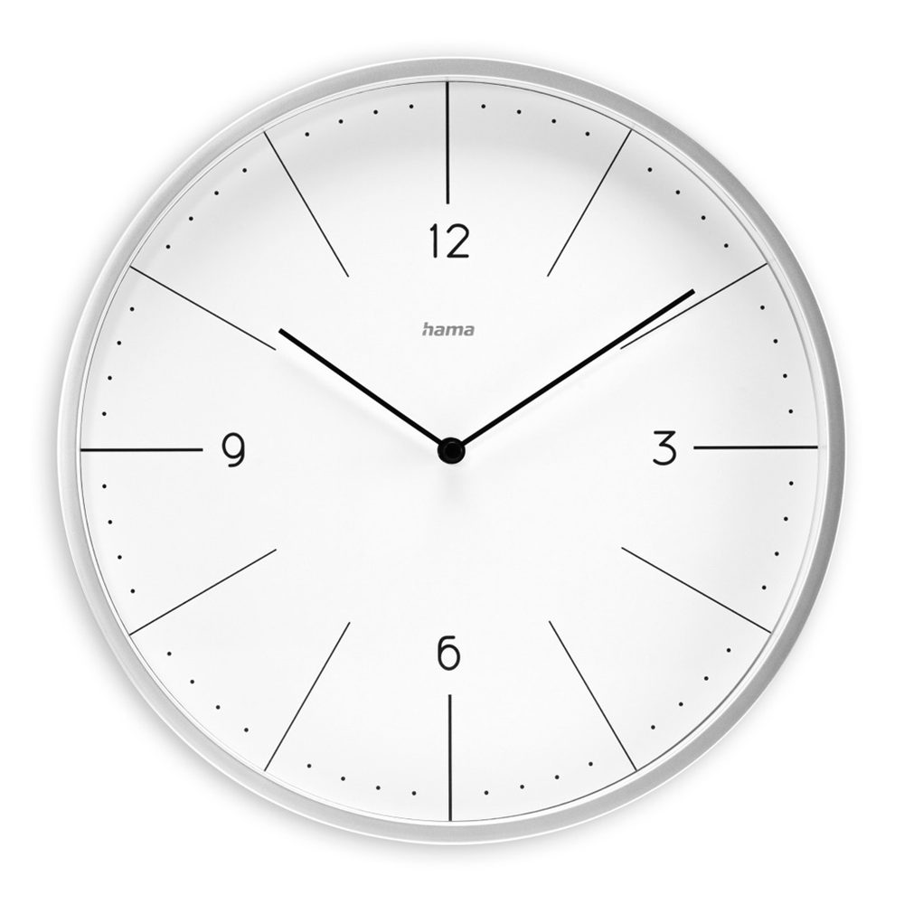 Levně Hama Sardinia, nástěnné hodiny, průměr 30 cm, tichý chod, sivé