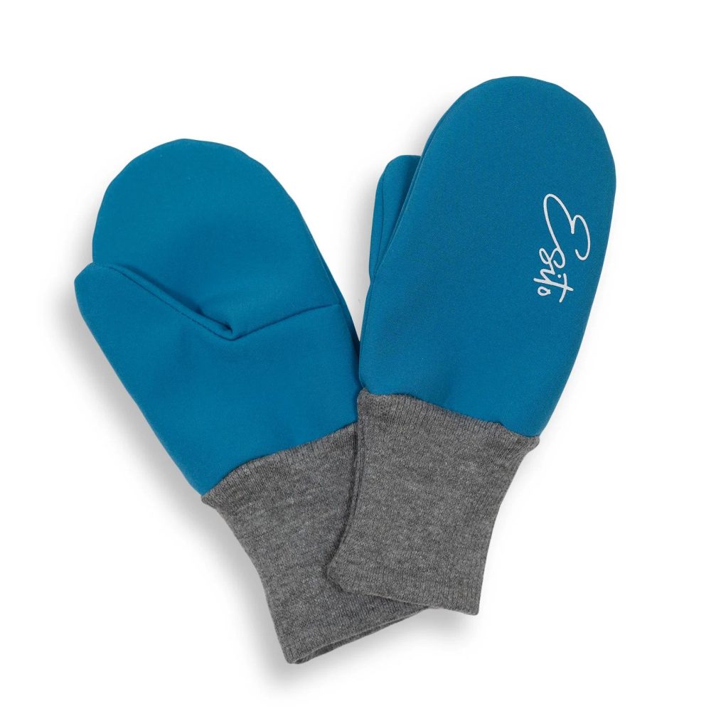 Levně ESITO Palcové rukavice softshell Turquoise - modrá - 2 - 3 roky modrá