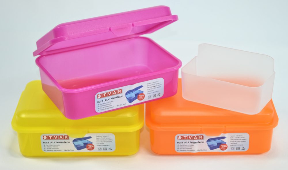 Levně box 1,50l, svačina, dělený, 18x13x7cm, plast