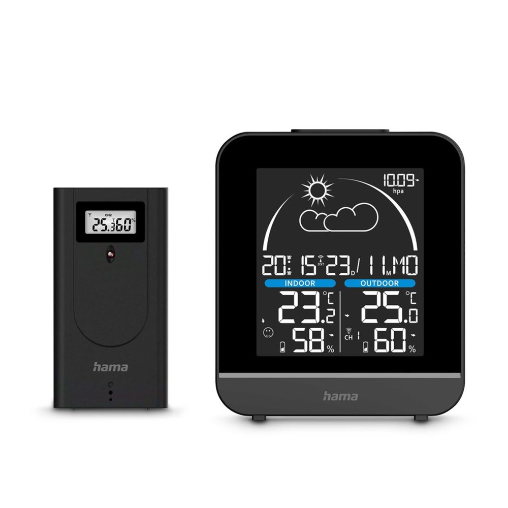 Levně Hama La Gomera, digitální meteostanice, VA displej, bezdrátový senzor, síťový zdroj, 2 AA