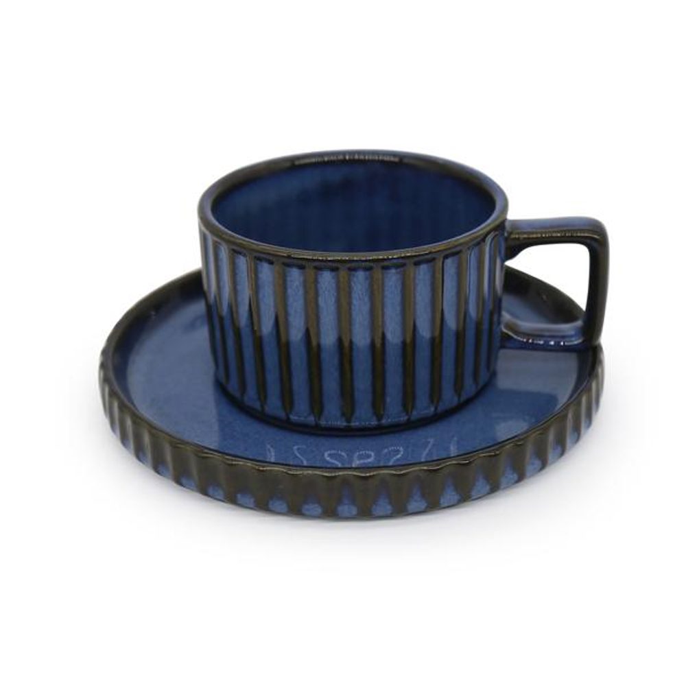 Levně TORO HRNEK S PODTÁCKEM 250ML KAMENINOVÝ MODRÝ