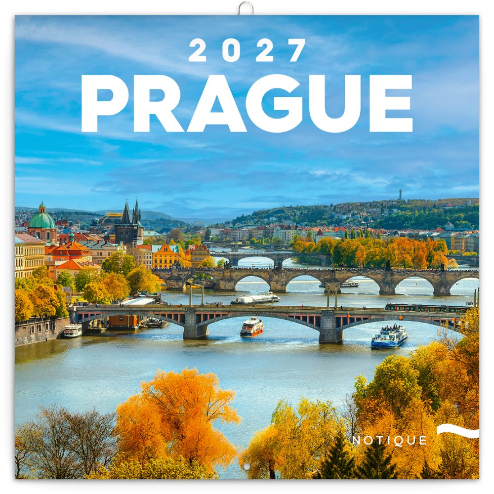Levně NOTIQUE Poznámkový kalendář Praha 2027, 20 x 20 cm