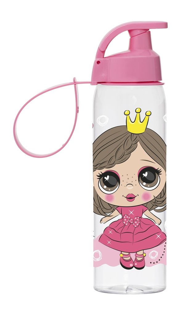 láhev 0,50l PRINCEZNA, růžová, TRITAN, nápitka, kryt, dětská, plast