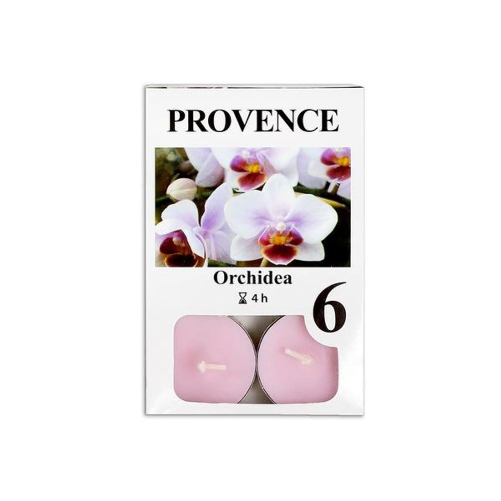 Levně Provence SVÍČKA ČAJOVÁ ORCHIDEJ, 6KS