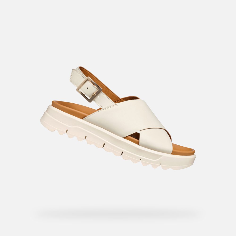 Bílé dámské sandály Geox Xand 2.1S - 37