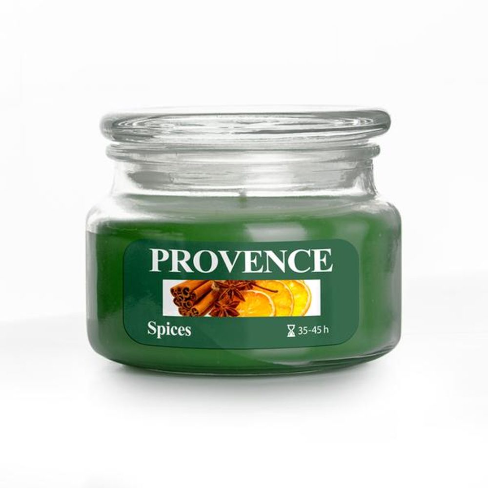 Levně Provence SVÍČKA VE SKLE S VÍČKEM 200G KOŘENÍ