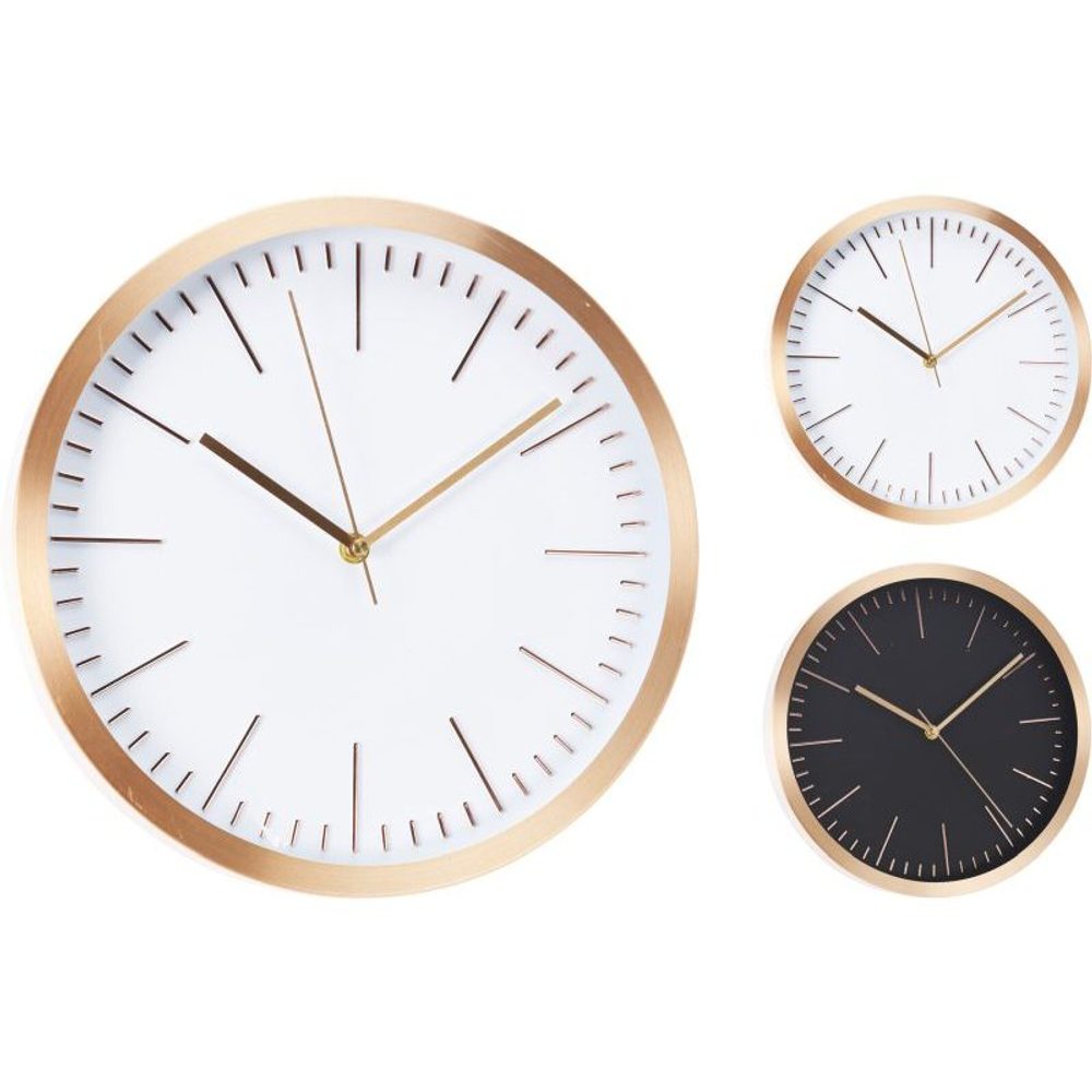 Levně SEGNALE Hodiny nástěnné 30 cm rosegold / bílá KO-HZ1955320bila