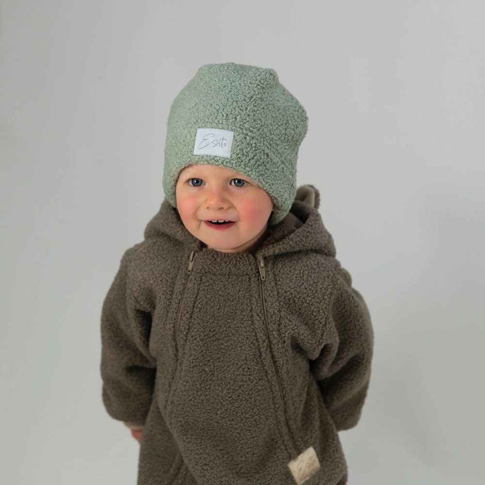 ESITO | Zimní čepice Teddy fleece double Olive - olivová / 34 - 34 olivová