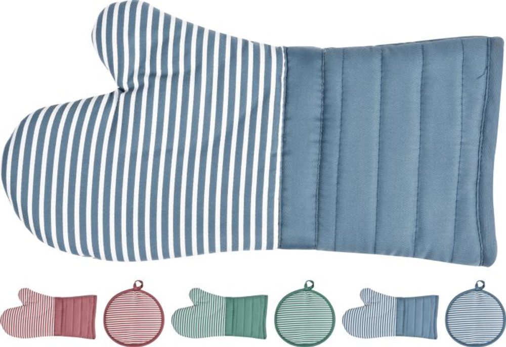 Levně chňapka 18x34cm prstová+chňapka d21cm, 3barvy, textil