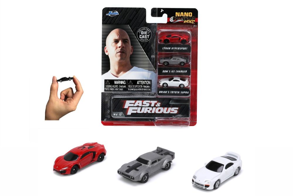 Levně Rychle a zběsile set 3 aut Nano Cars 1,65" Wave 4