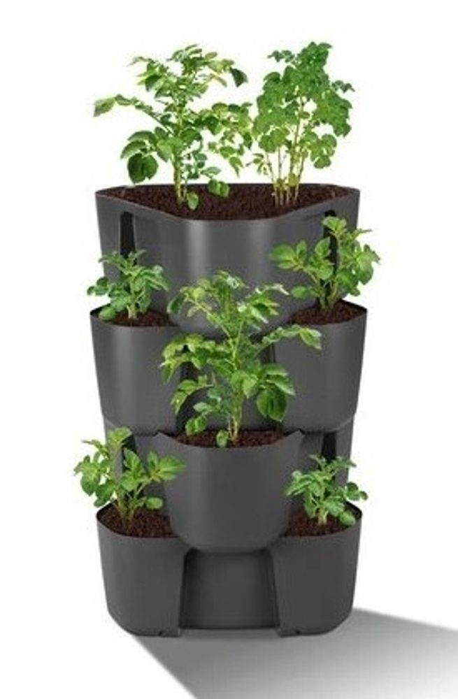 Levně nádoba 4patra po 17cm, š36,8xd39,1cm, byliny, jahody, rajčata..plast