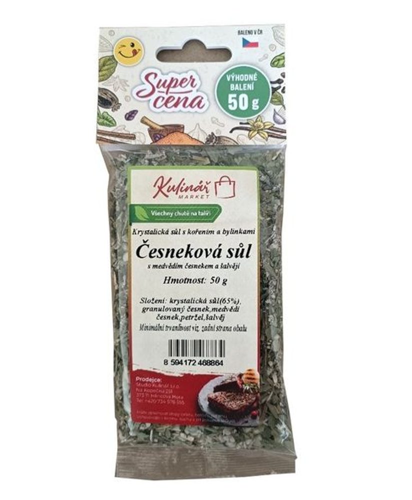 Levně koření-"K"-ČESNEKOVÁ SŮL-50g do mlýnku, QQ, sáček