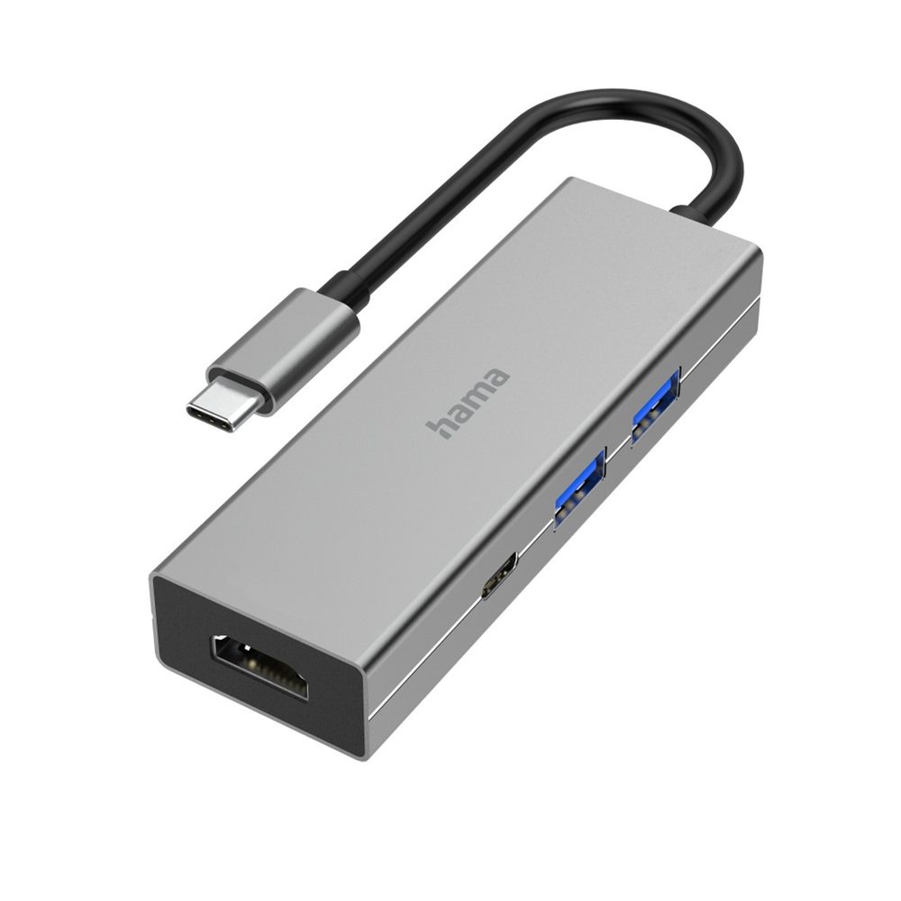 Levně Hama USB hub, multiport, 2x USB-A, USB-C PD, HDMI, USB 3.2 5 Gb/s