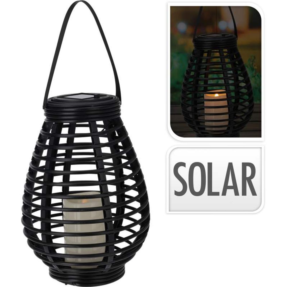 Levně PROGARDEN Lucerna solární 26 cm černá KO-CX2000250