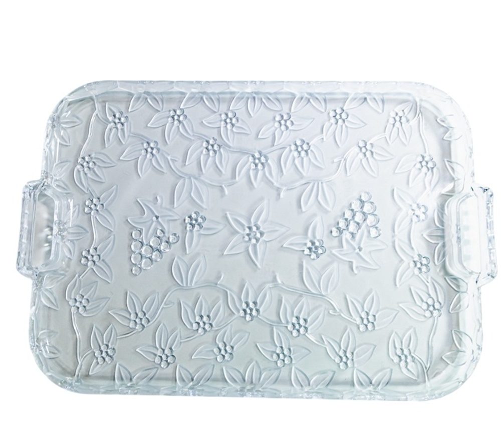 Levně podnos 49x39x4,5cm KRYSTAL, brus, transp.plast