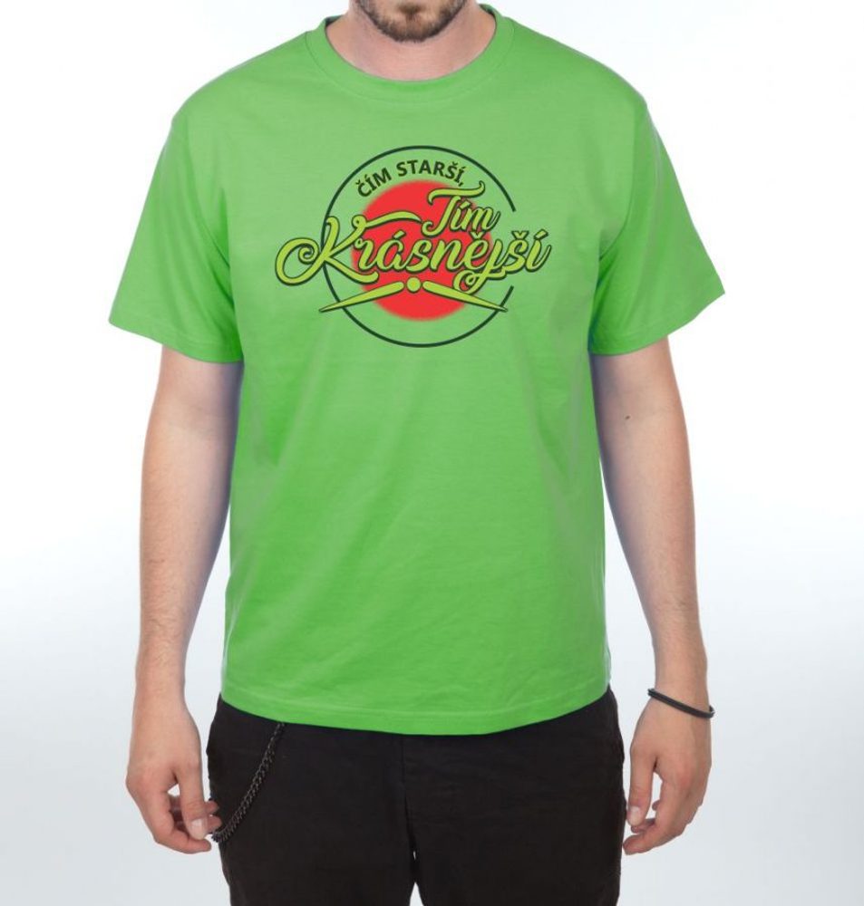 Levně Tričko - Čím starší - XXXL kiwi