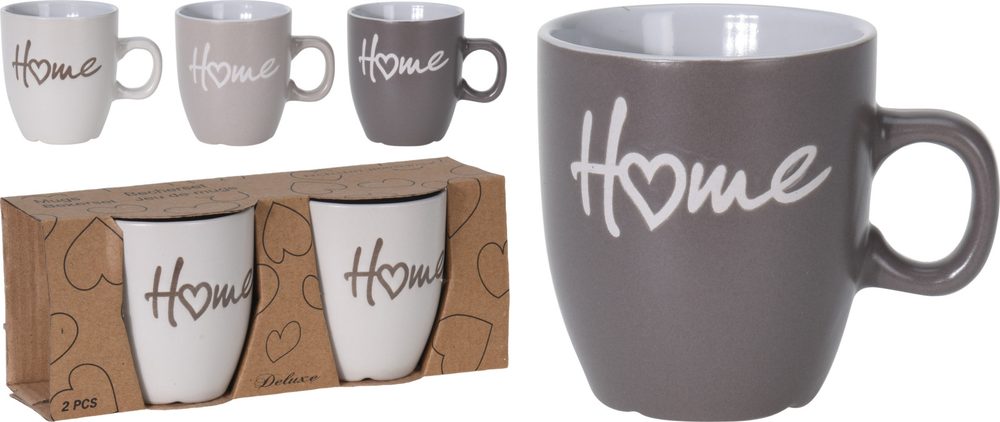 Levně hrnek 150ml-2ks, HOME, 3barvy, new bone