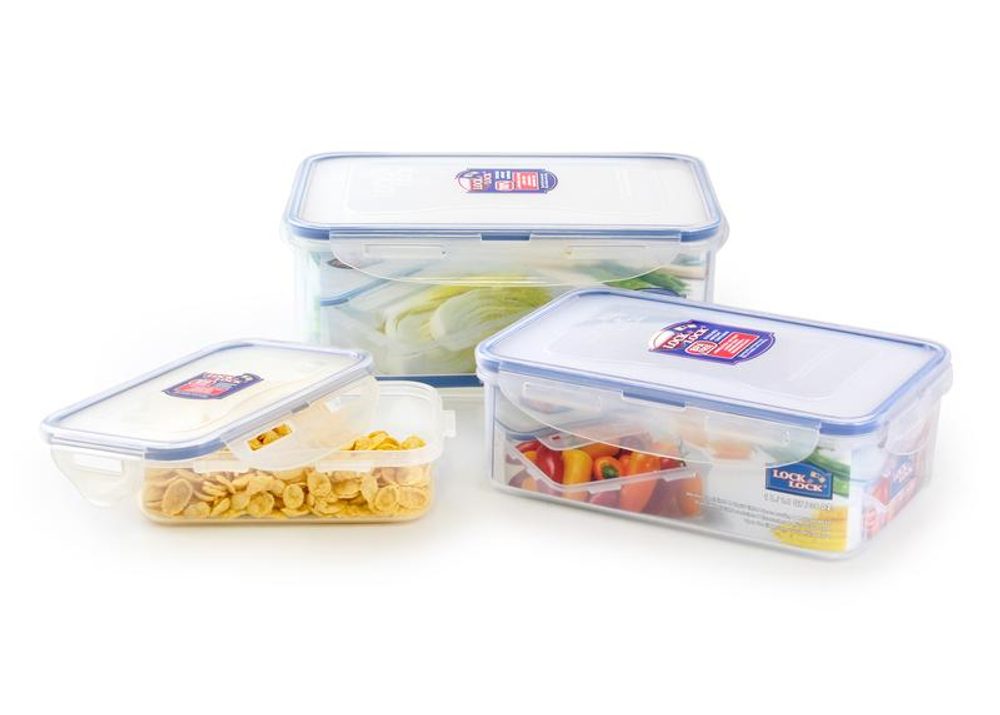 Levně LOCKNLOCK Dóza na potraviny LOCK, set 3 ks, 2,3l/ 1l/ 360ml, plast