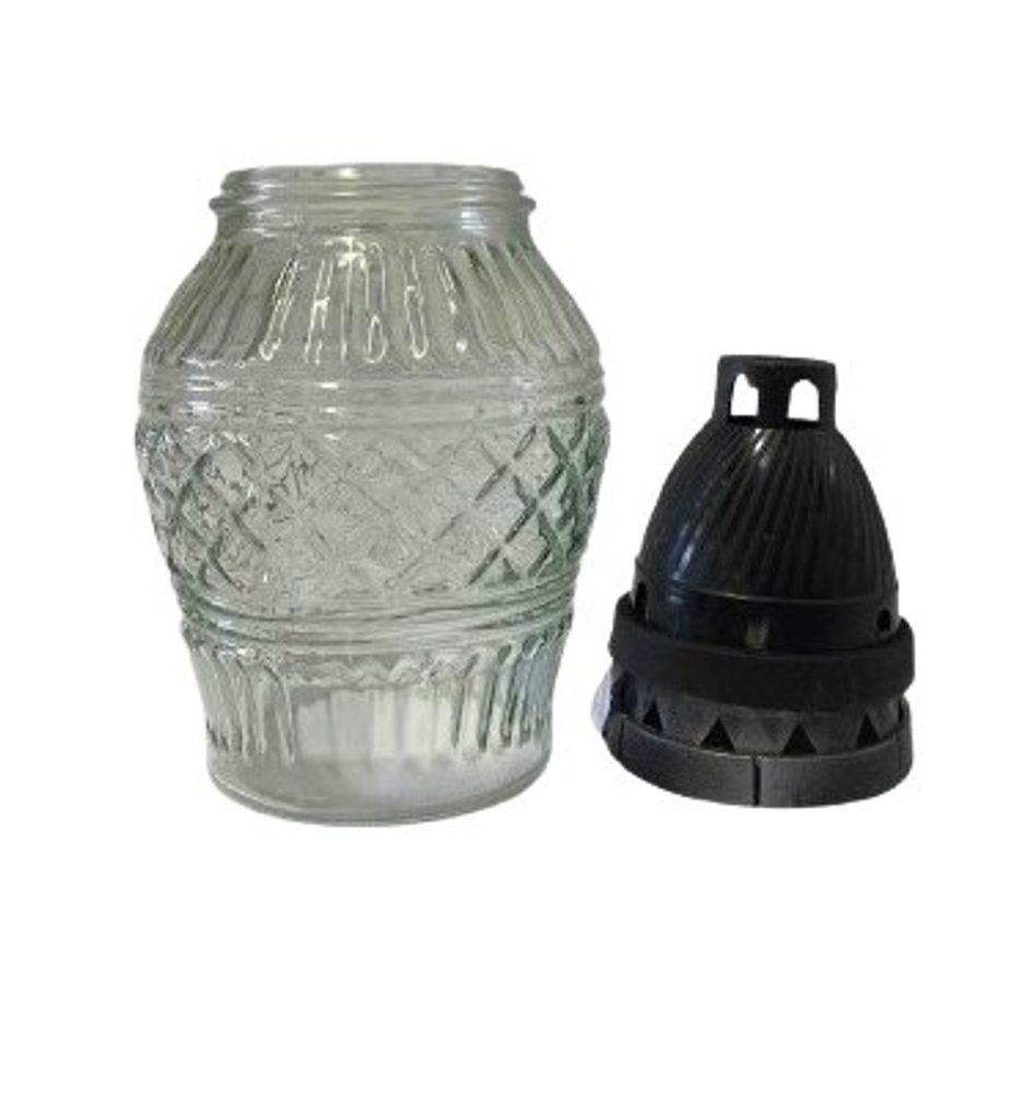 Levně sklo hřbitovní TULPNA Z503+víčko plast, d11x(13,5+7)cm