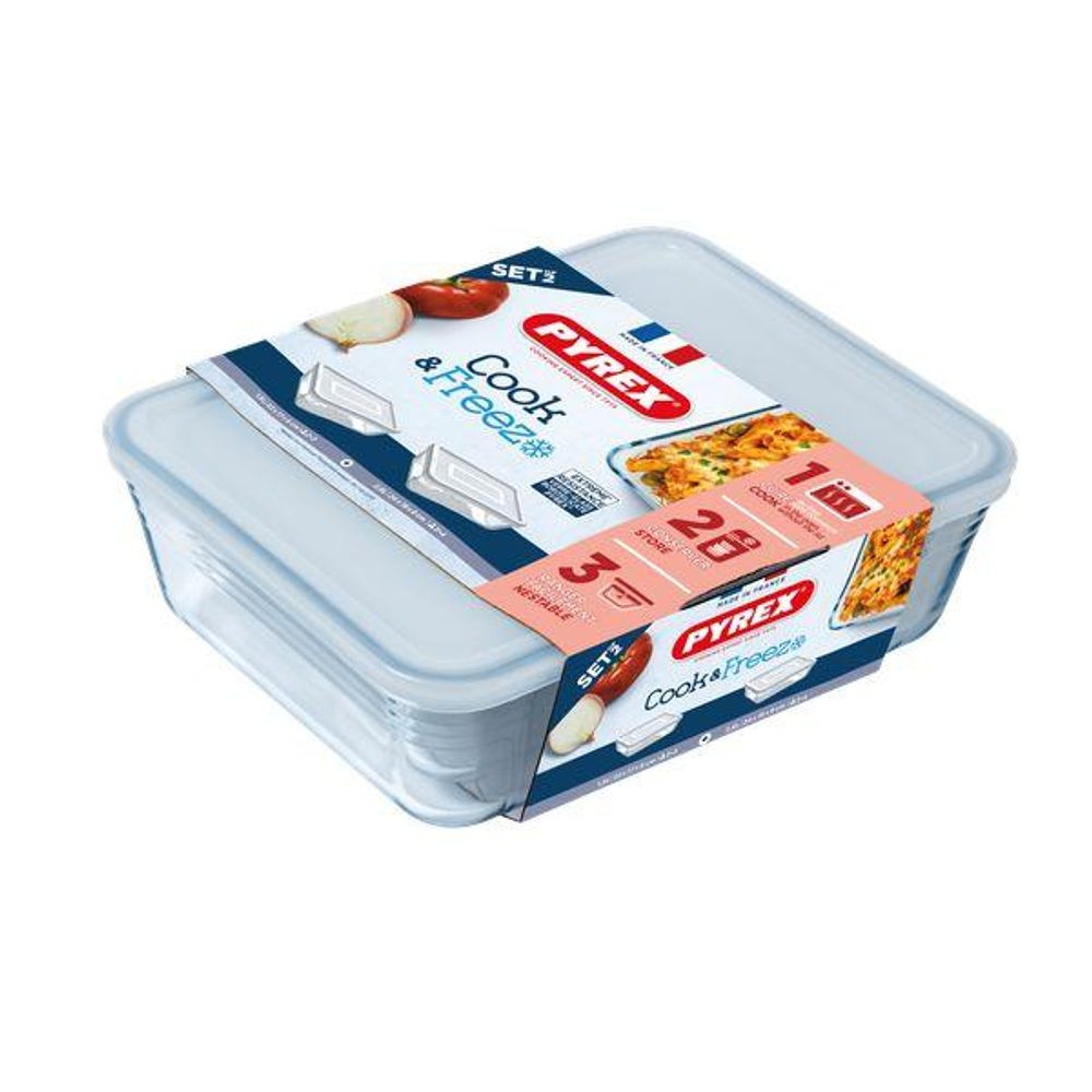 Levně Pyrex SADA DÓZ PYREX 2KS 1,5L+ 2,6L, SKLO