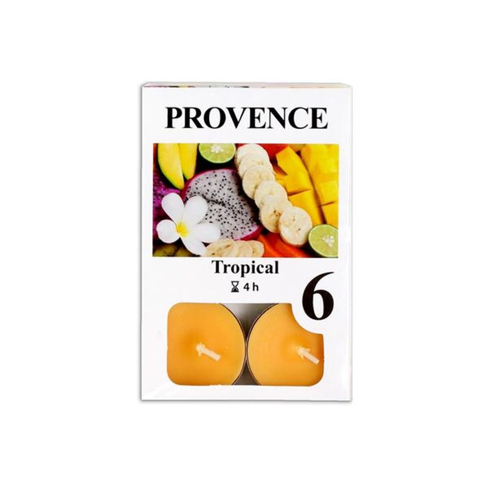 Levně Provence SVÍČKA ČAJOVÁ TROPICKÁ VŮNĚ, 6KS