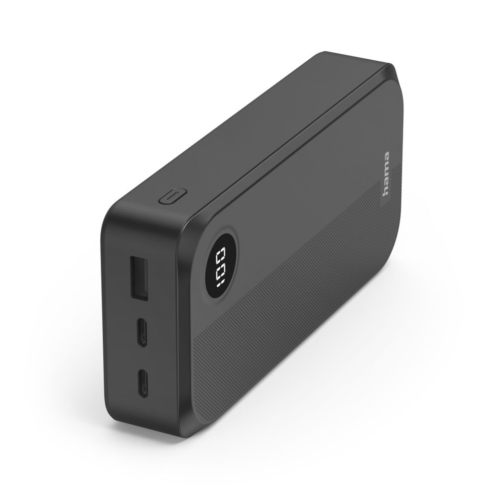 Levně Hama powerbanka 20000 mAh, 3 A, 15 W, výstup: 2x USB-C, 1x USB-A, LED displej
