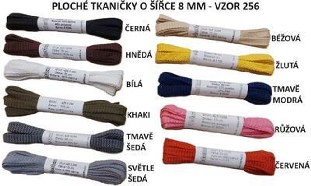 Levně Šňůrky ploché 90cm, mix barev - béžová
