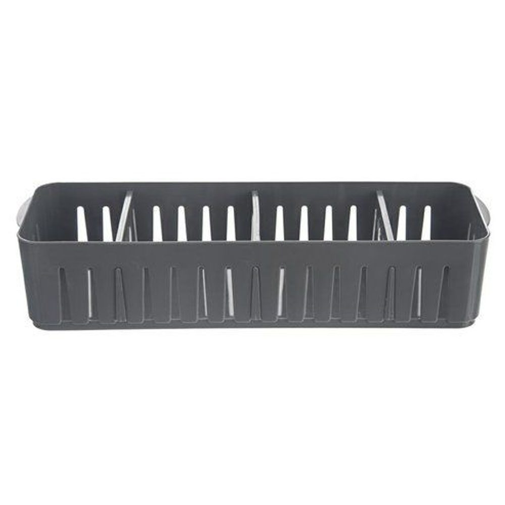 Levně košík 32x10x6,8cm FLEXI, organizér šedý, plast
