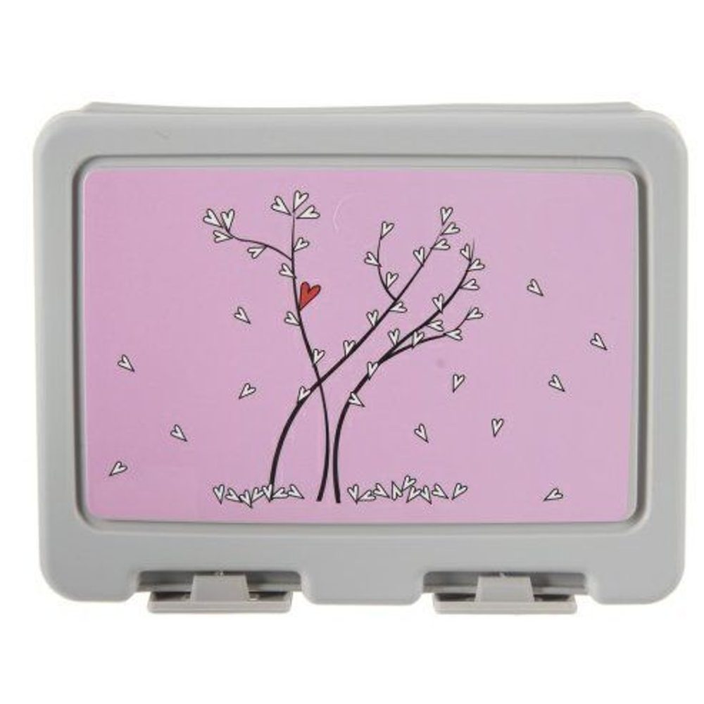 Levně box 18x14x7,5cm LUNCH Srdíčka, svačina, dělený, plast